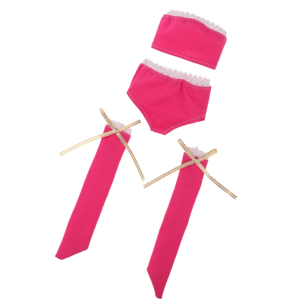 Charming Girl Doll Beach Swimsuit Tube Top, Briefs & Stockings for 1/3 BJD Bikini Clothes