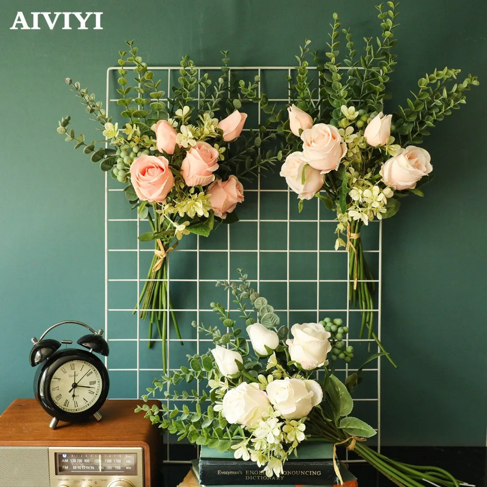 Magic Lansa Rose Bundle Wedding Autumn Garden Home Decor Autum Party Christmas Decoration Artificial Fake Flowers Plantas Wall Artificial Dried Flowers Aliexpress