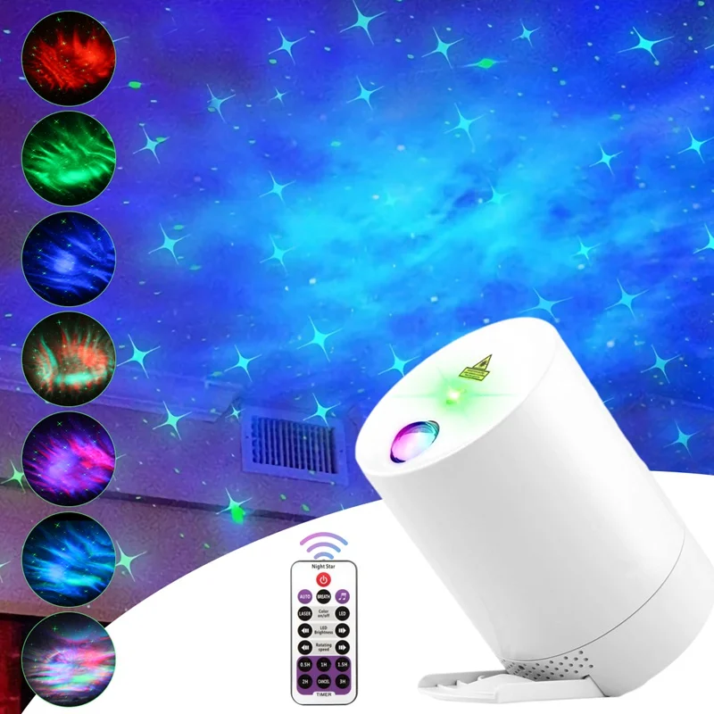 Night Light Starry Sky Projector Water Wave Lamp LED star music