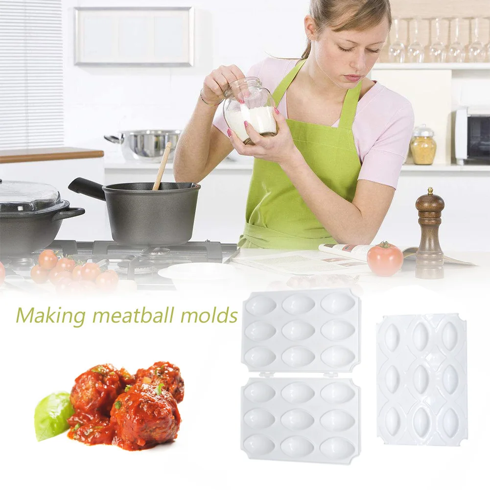 Manual Kibbeh Express Meatball Maker Meatloaf Mold Press Minced Meat Processor Cake Desserts Pie Kitchen Tools 4/9 Holes meat ball maker