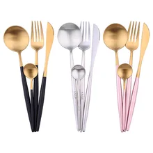Stainless Steel Cutlery Portuguese Knife Fork Spoon Set Western Food Hotel Steak tableware  cutlery set  forks knives spoons