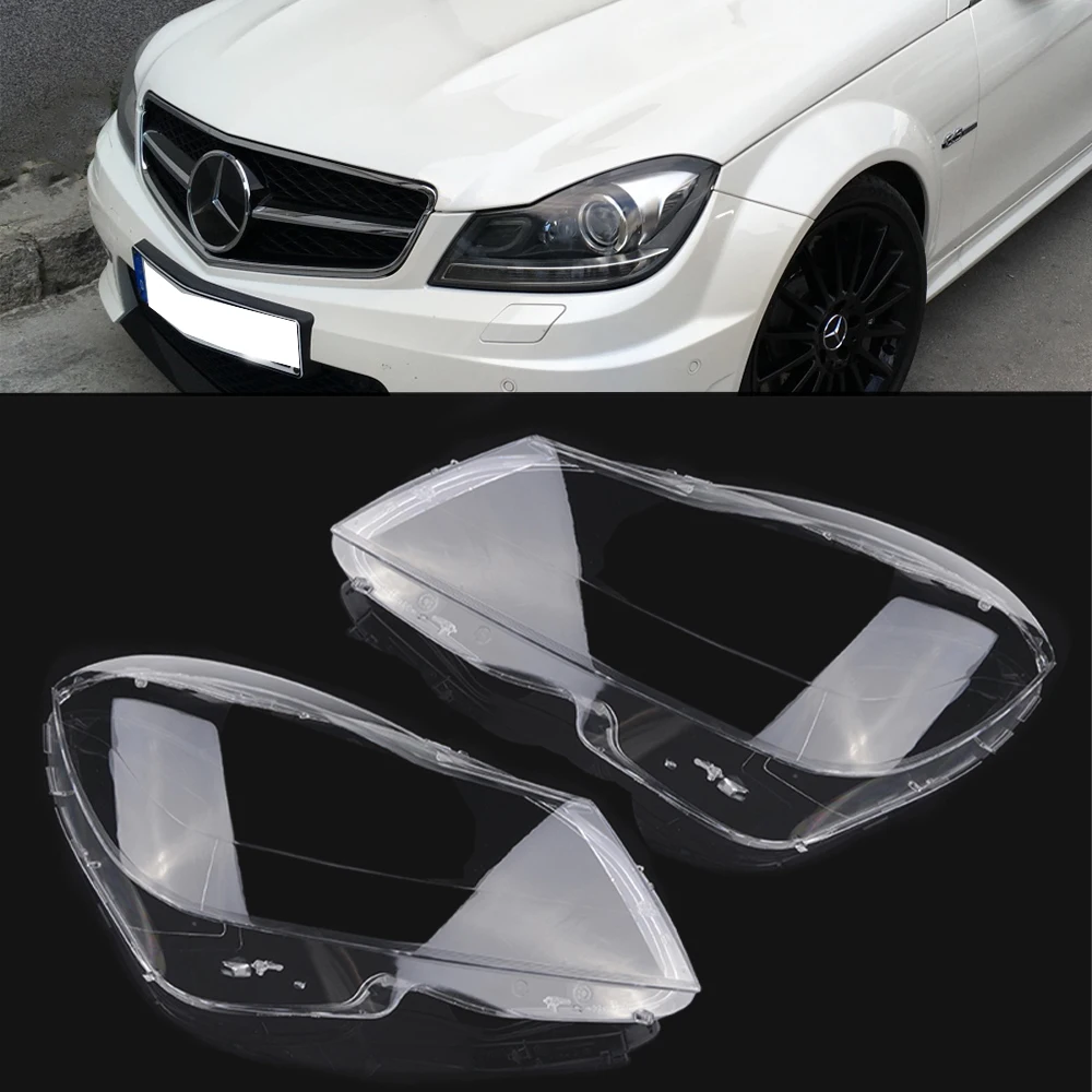

Front Lampshade Lamp Shell Headlamps Cover Headlight Lens Glass Shell For 2011 2012 2013 Benz C Class W204 C180 C200 C260