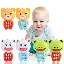 Детские вокальные игрушки мультфильм мобильный в виде животного телефон музыка светящийся креативный Детский развивающий электронный телефон Подарки