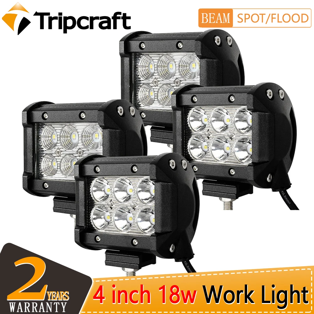 

Светодиодная панель рабочего освещения Tripcraft, 4 дюйма, 18 Вт, 12 В, 24 В