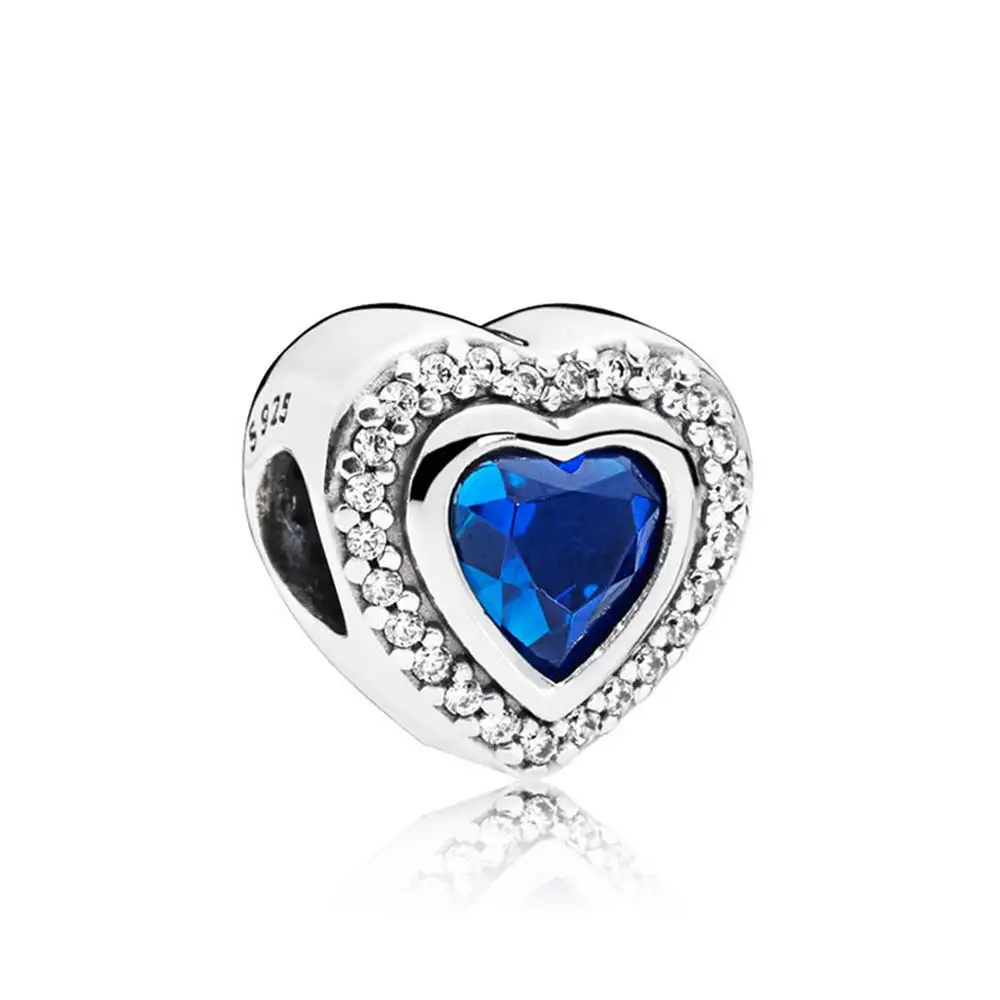 PDB ZZ 09 Silver 925 Jewelry Original 1:1 Paving Silver Charm and Pink Cubic Zirconia Poetry Suitable for Pan Original Charm - Цвет: 797608NANB