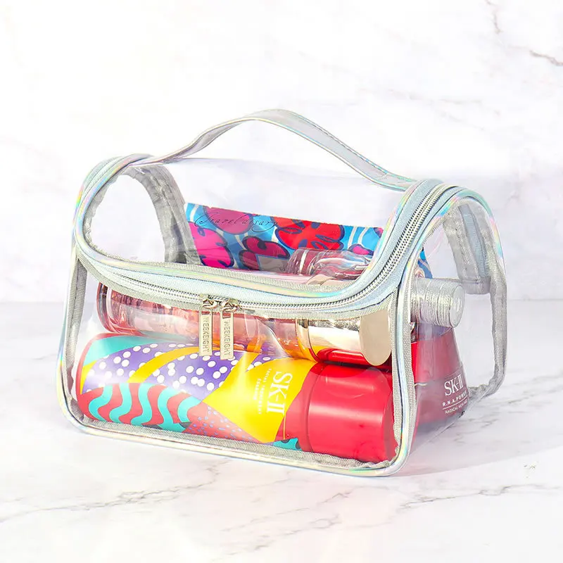

2020 Transparent PVC Cosmetic Bag Waterproof Women Make Up Case Travel Zipper Makeup Beauty Wash Organizer Toiletry Storage Kit