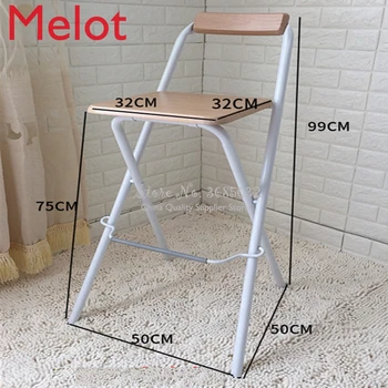 

New European Bar Stools Folding High Formal Dinning Chairs Home Simple Portable Thickening Adult Chair