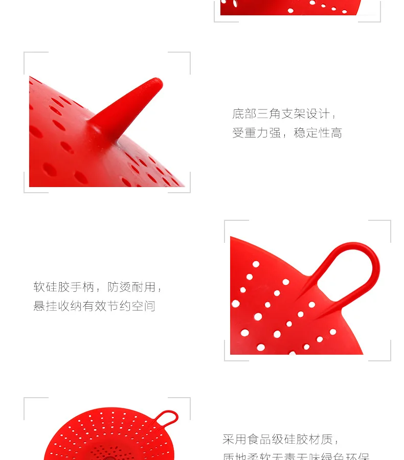 With Hand High-temperature Resistant Creative Silica Gel Steamed Basket Folding Steamer Silicone Steamer FDA Standard Lazy Suppl