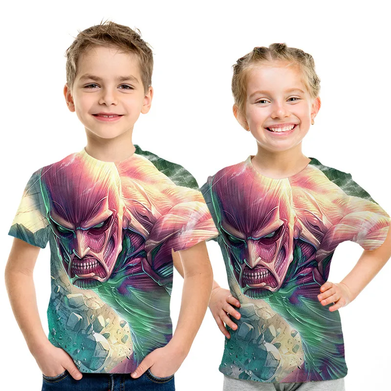 

2019 Newest 3D T-shirt Parent-child outfit Kids casual boys and girls t-shirt Funny t shirt streetwear Kid short sleeves Full So