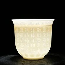 Новые керамические китайские кунг-фу чайные чашки резные цветы одна чашка чайная чаша чайные чашки и блюдца стеклянная чайная чашка костяного фарфора чайные наборы