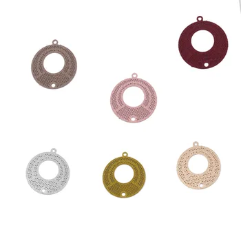 

DoreenBeads Copper Filigree Stamping Connectors Round Hollow Peach Colorfyl Jewelry DIY Findings Charms 20mm x 18mm, 10 PCs