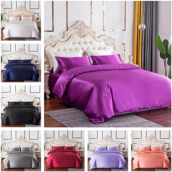 

Satin Silk Bedding Set King Queen Size Duvet Cover Bed Linen Nordic China Bed Sheets And Pillowcase Bedspread Sexy Beige Adult