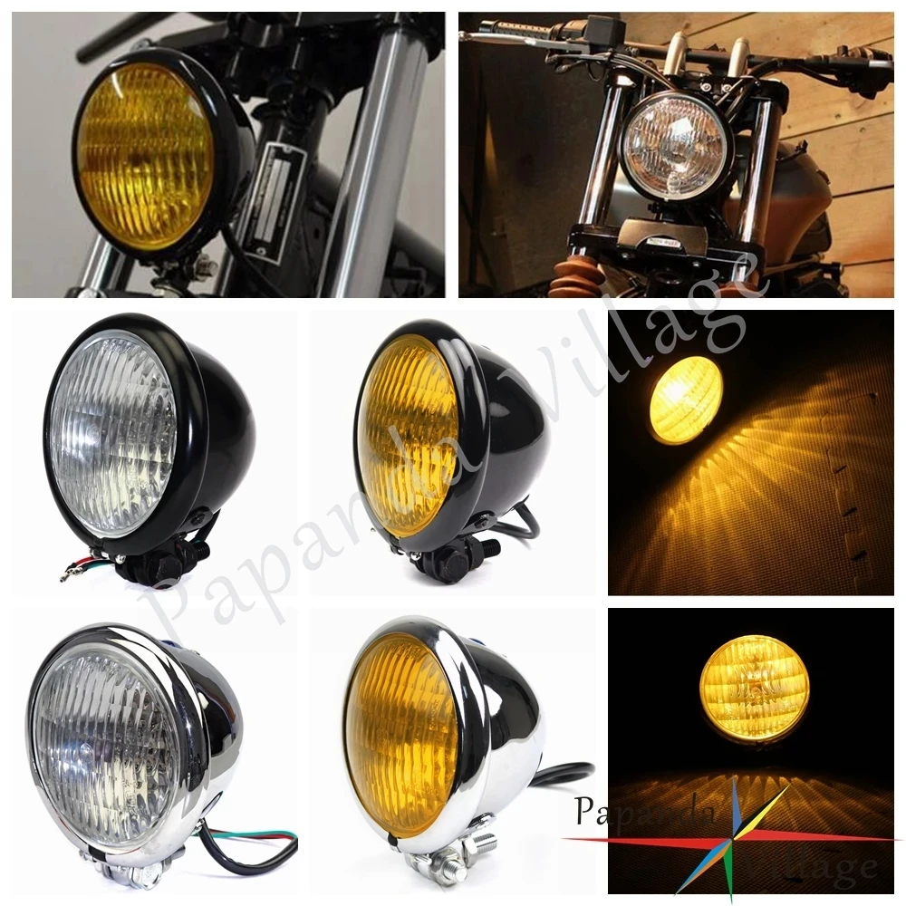Retro 4.5 Inch H4 Motorcycle Headlight for Bikes