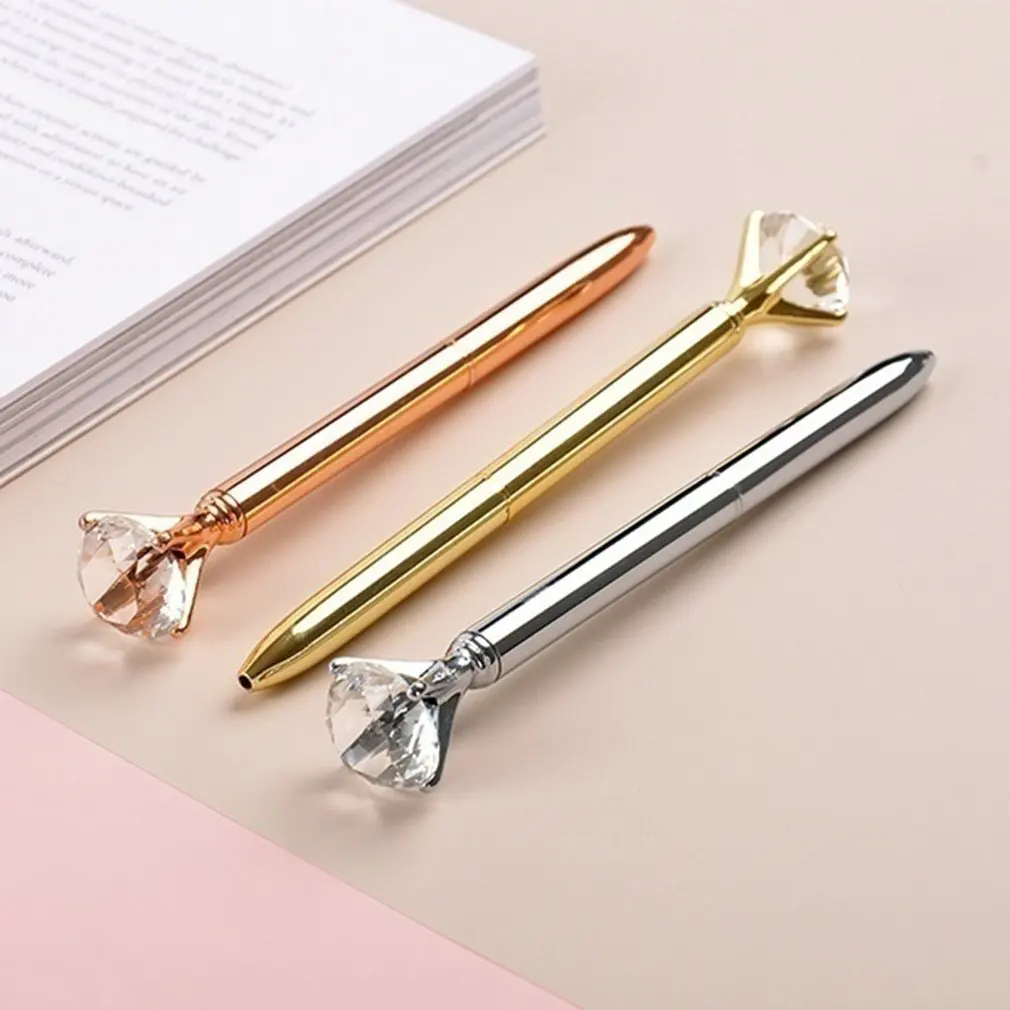Luxury Portable Big Crystal Pen Diamond Ballpoint Pens Stationery Ballpen Home Office School Supplies Drop Shipping Wholesale | Канцтовары