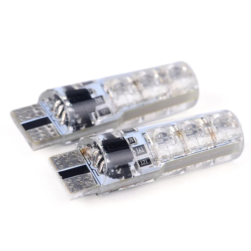 2 шт. T10 5050 SMD RGB 6 светодиодный Авто Клин боковой светильник с пультом