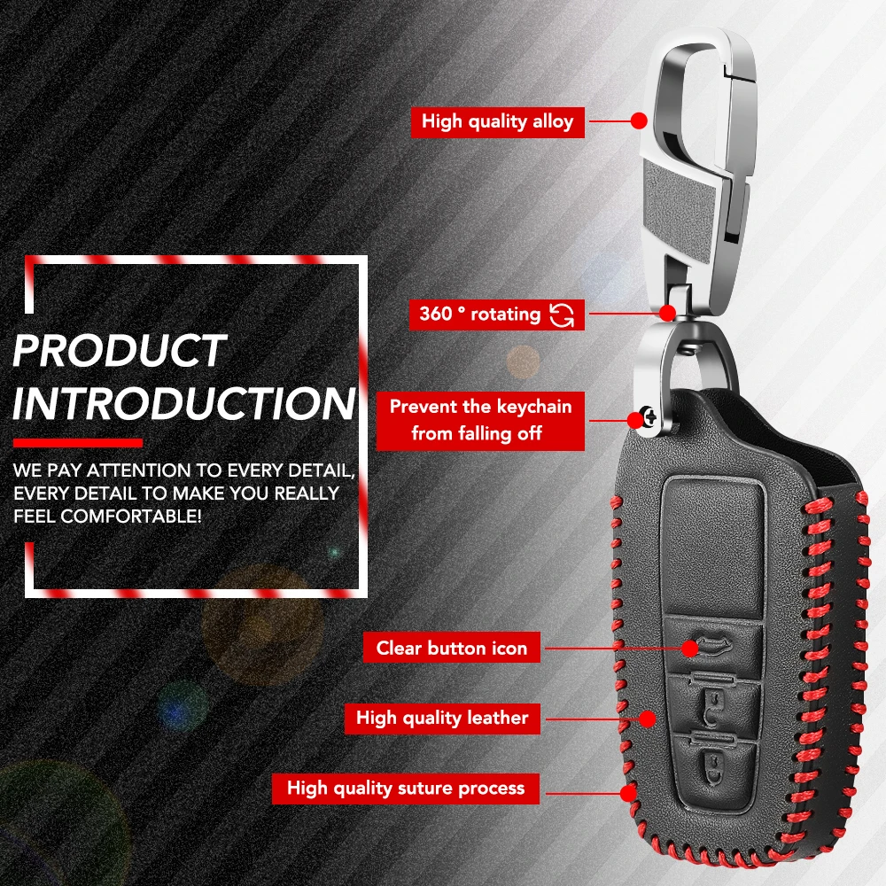 Key Case Cover Key Case Car Key Shell Leather Car Key Cover for Toyota Corolla Rav4 Camry 70 Prado RAV 150 3 4 Button Key Case Holder Accessories Shell