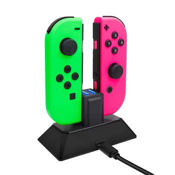 

2 in 1 LED Display Charger Dock Dual USB-C Power Charging Station Holder Stand for Nintend NS Switch Joy Controllers Pad/Gamepad