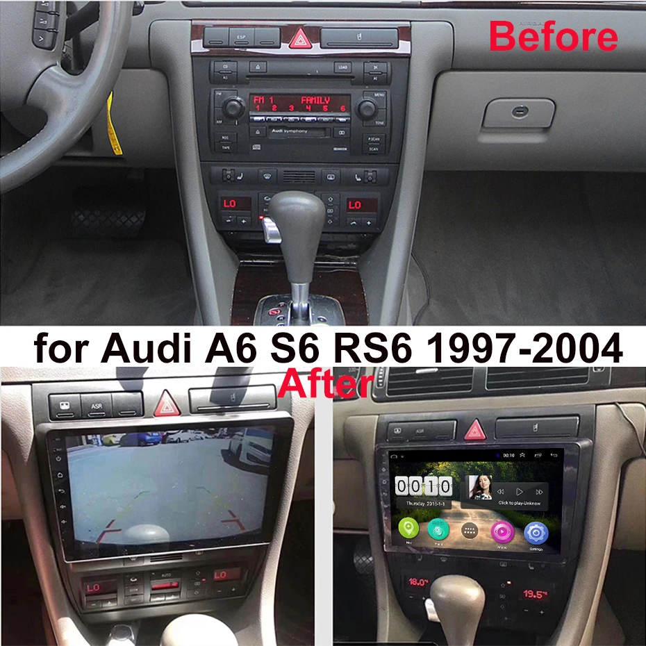 9 дюймов Android 8.1GPS навигация автомобиля радио для Audi A6 S6 RS6 1997-2004 wifi HD сенсорный экран AUX USB поддержка Carplay