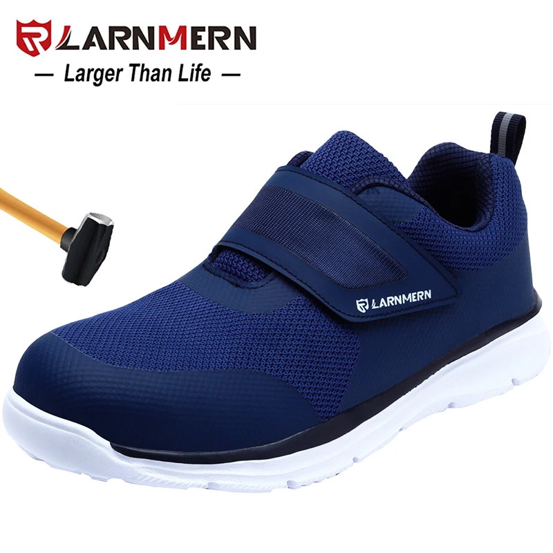 LARNMERN Mens Steel Toe Safety Work Shoes For Men Lightweight Breathable Anti-smashing Anti-puncture Non-slip Protective Shoes