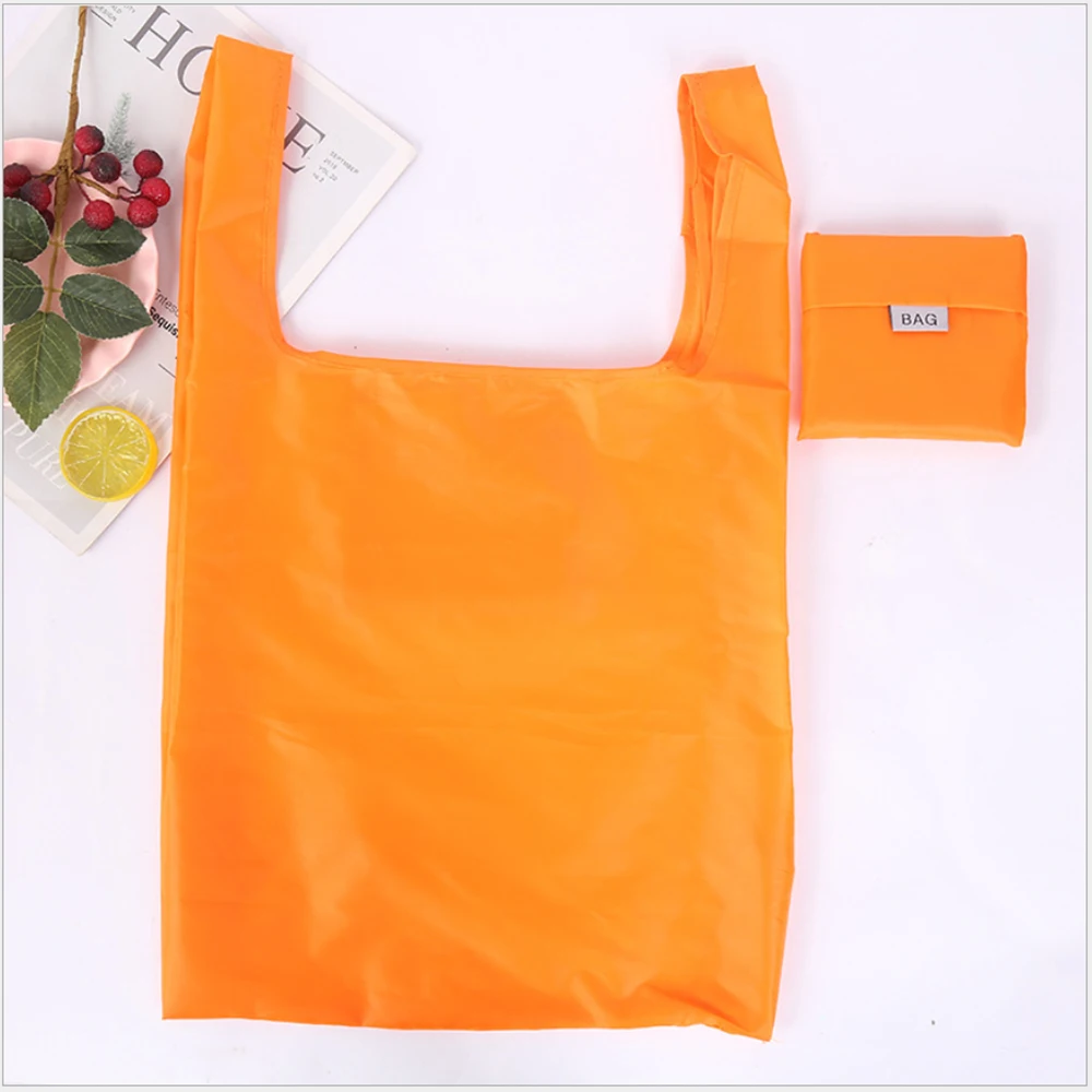 Shopping bag Eco-friendly bag foldable polyester hand bag Grocery bags Shoulder Reusable Shopper Canvas Bags Pocket Bag Totes