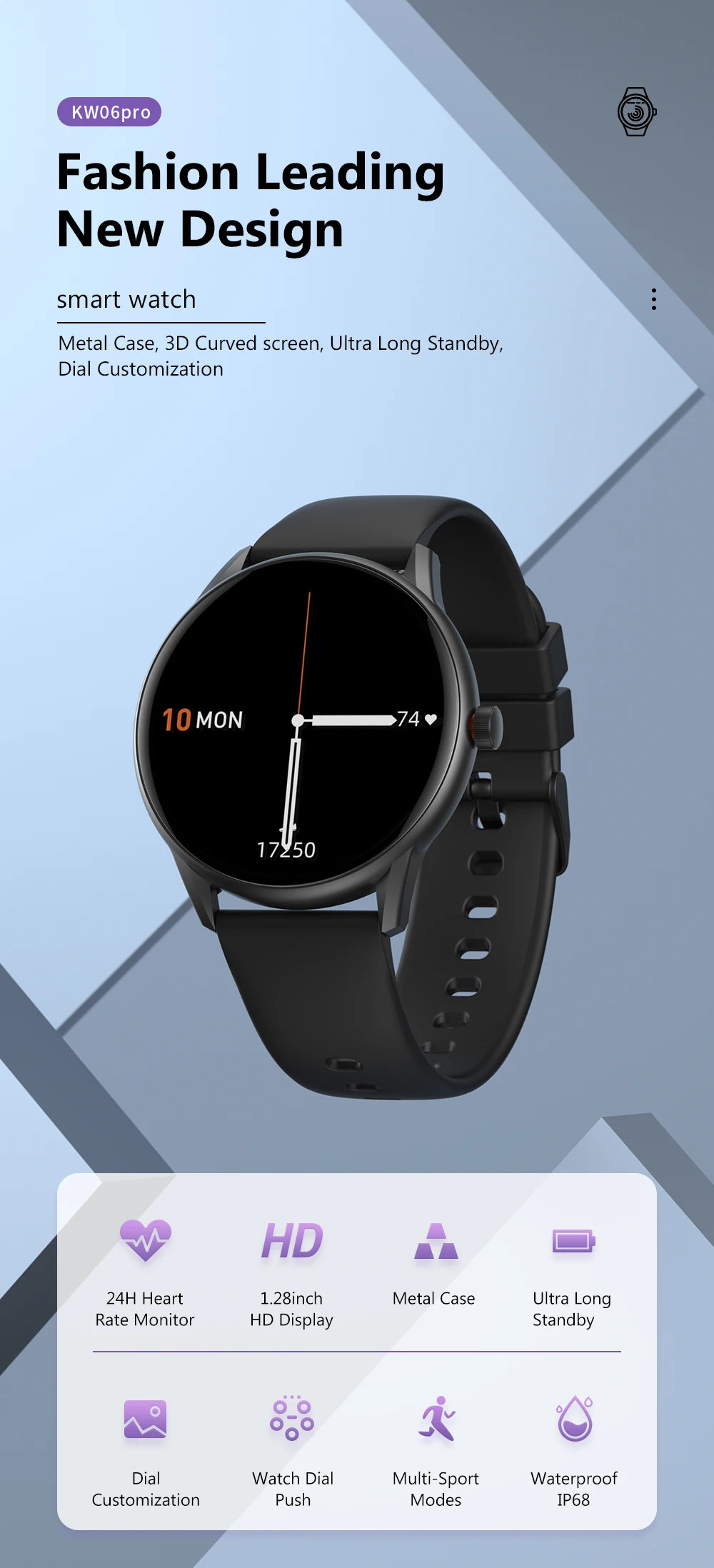 2021 New KW06 Pro Smart Watch Men Call Reminder IP68 Waterproof Heart Rate  Monitor Sports Bluetooth Music Smartwatch PK KW10 - AliExpress Consumer  Electronics