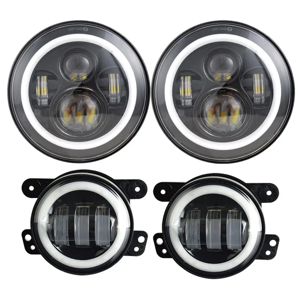 7inch jeep led headlight black1