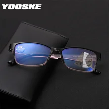 YOOSKE анти-синий светильник, прогрессивные очки, Мультифокальные очки для чтения, очки для дальнозоркости, унисекс, очки для дальнозоркости+ 1,5