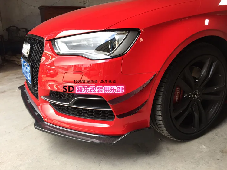 Подходит для Audi A3 S3 RS карбоновое волокно Передняя полоса Передняя Губы ветер воздушный нож