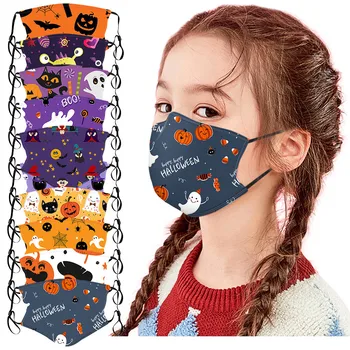 

Child Halloween 10PCS Washable Fashion print Face Mask Reusable Masks Four Seasons Breathable Dust-proof Windproof Comfy Mask