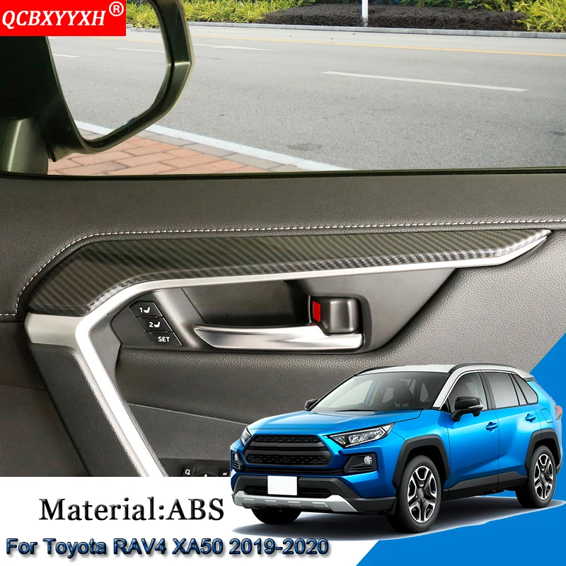 Автомобильный Стайлинг АБС Автомобильная внутренняя полоса для отделки дверей Панели Наклейки блестки покрытие авто аксессуары для Toyota RAV4 XA50