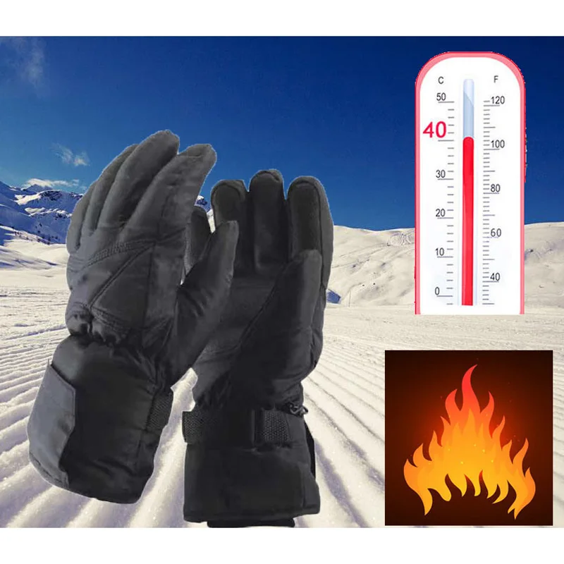 

Rechargeable Motorcycle Heating Gloves Touch Screen Non-slip 5 Speed Adjustable Warm Gloves USB Charging Winter Cycling Gloves