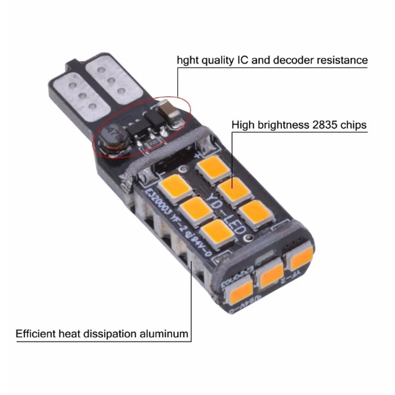 Tcart 4 шт. авто светодиодный лампы ошибок T15 2835 15smd Автомобильный свет поворотники