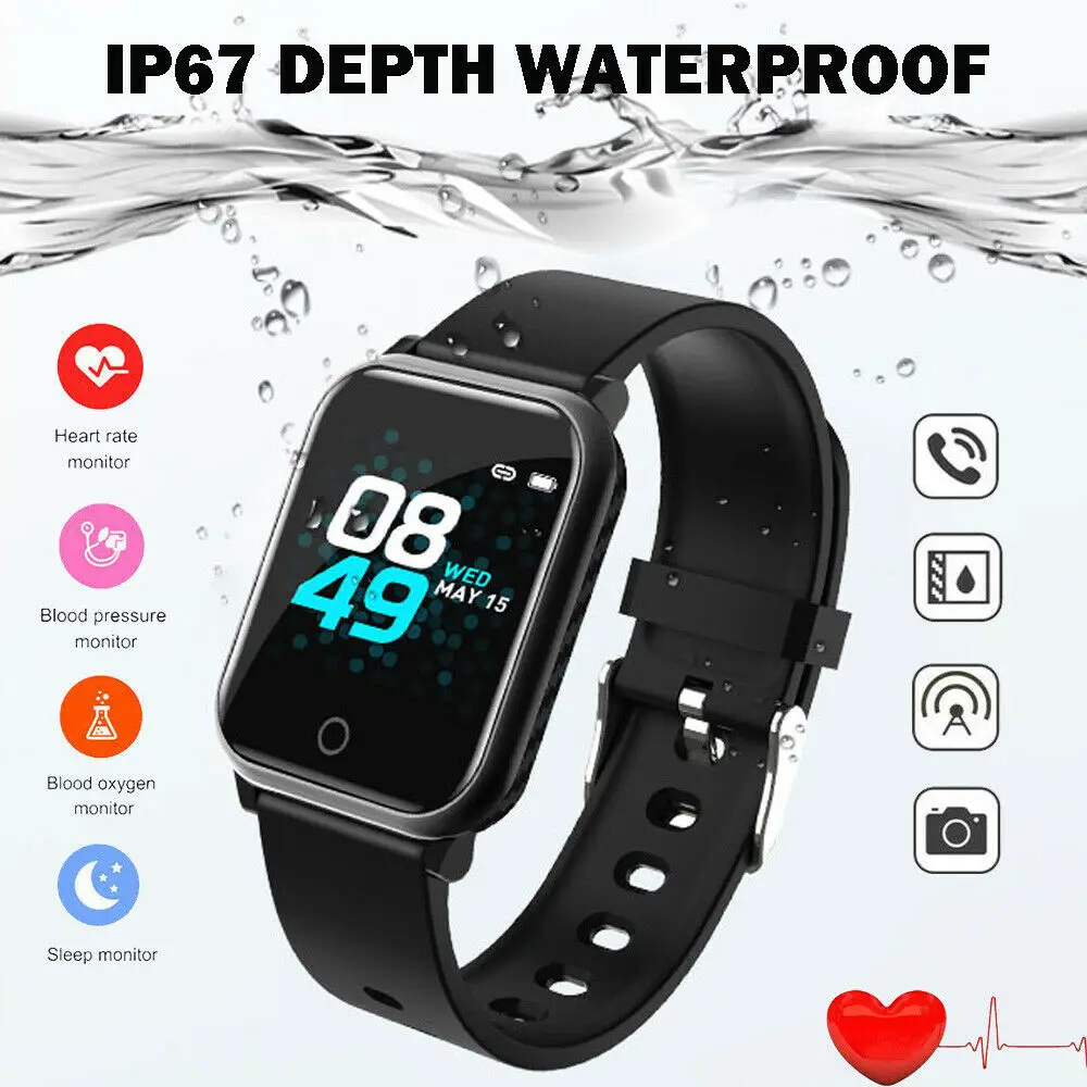 Color Screen Fitness Tracker Smart Watch Men Women Heart Rate Blood Pressure Monitor Waterproof Sport For Android IOS Anti-lost