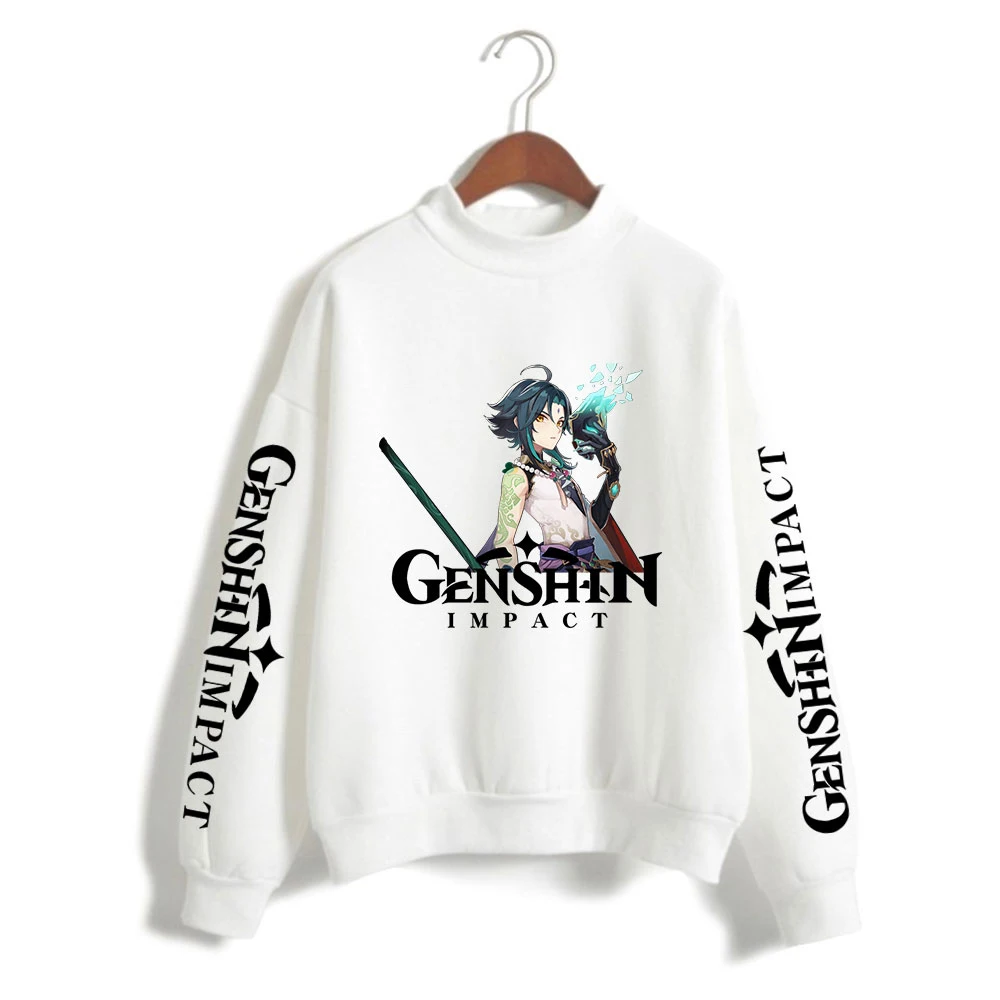 

2020 Genshin Impact Print girls Turtleneck Sweatshirt Womens Sweatshirt Streetwear ladies Autumn and winter Pullover Clothes