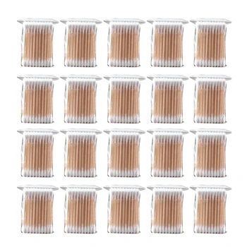

Cotton Stems 1000 Pieces Double-Headed Cotton Swabs for Makeup Cleaning Removal Residue Applicator Wood Sticks