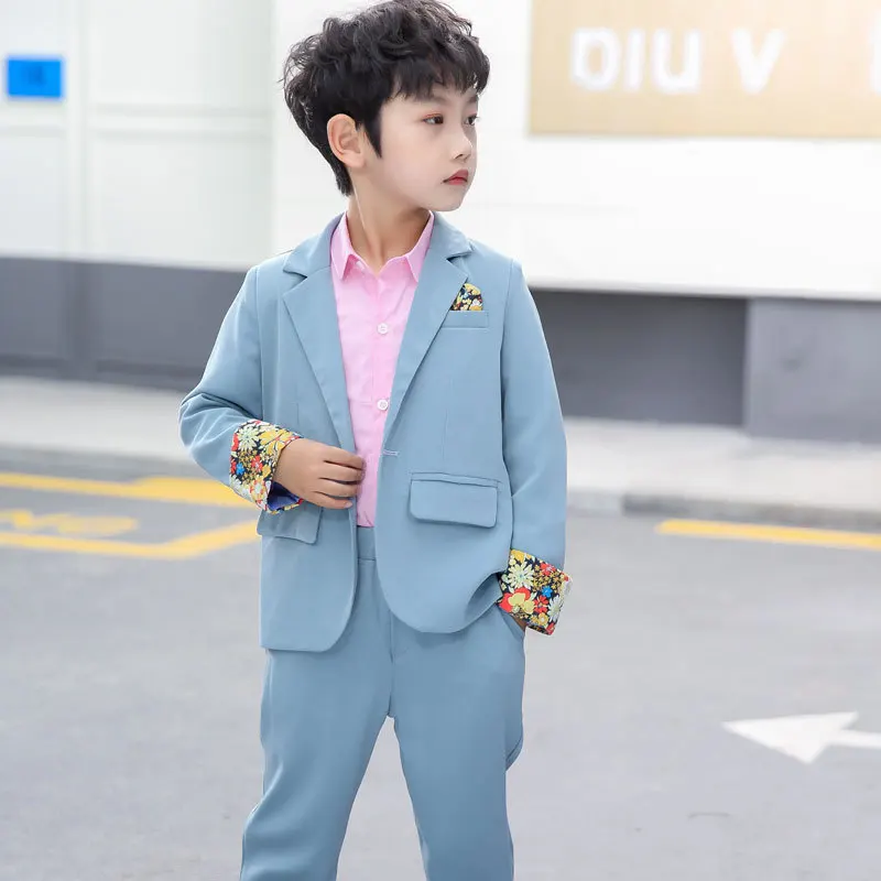 3pc Blue Teal Tie Shirt Suit for Baby Boy Toddler Kid Pants Color by Selection 