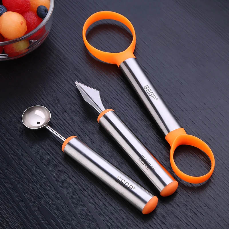 

304 Stainless Steel Cut Kitchen Gadget Set Varved Segmentation Pulp Seperater Dual Purpose Fruit-cuttng Device xi gua shao