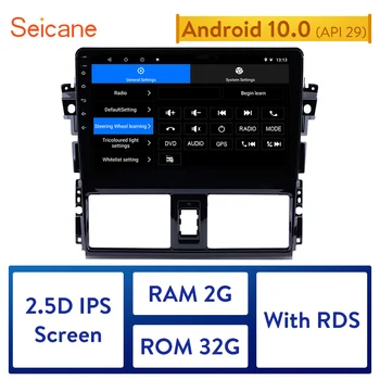 

Seicane 2din Android 10.0 Car Radio Bluetooth WIFI GPS Navigation for 2013 2014 Toyota Vios 1024*600 Touchscreen FM Radio