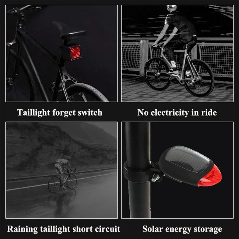 New Bike Tool Bicycle Lights Induction Tail Light Bike Bicycle Warning Lamp Magnetic Power Generate Taillight Accessories