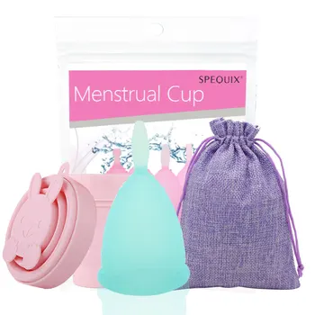 

Silicone Menstrual Cup Soft Period Cup Women Feminine Hygine Product Health Care Sterilizer Cup With Bag