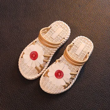 

Children slippers summer cartoon lovely soft bottom non-slip girl Korean version of home indoor and outdoor flower beach shoes