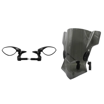 

2 Set Accessories: 1 Set Motorcycle Adjustable WindSn Windshield & 1 Set 7/8 Inch 22Mm Universal Motorcycle CNC Aluminum Han