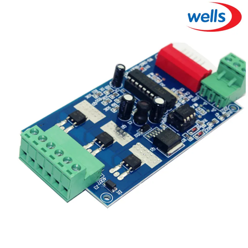 Dmx512 контроллер декодер 3CH 1 группа 2key 1A каждый CH max 15A светодиодный светильник