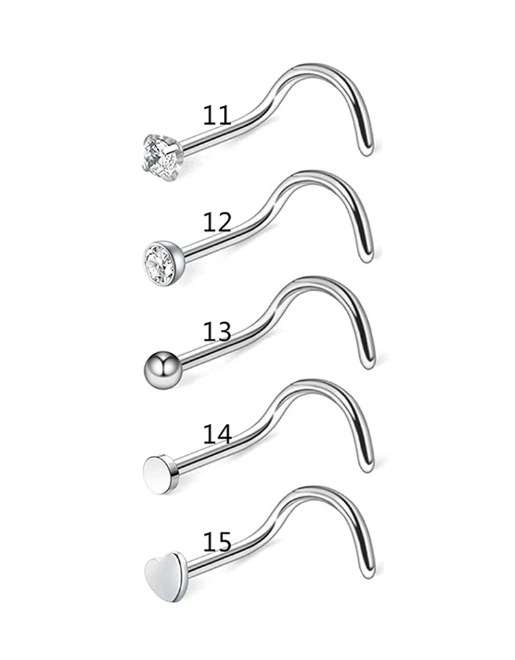 HONGTU Stainless Steel Nose Ring Studs Hoop for Women 20g Nose Ring CZ L Shape Nose Piercing Septum Piercing Body Jewelry Gift HONGTU Stainless Steel Nose Ring Studs Hoop for Women 20g Nose Ring CZ L Shape Nose Piercing Septum Piercing Body Jewelry Gift