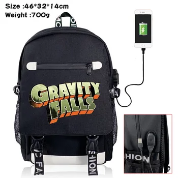 

Gravity Falls Bill Cipher Backpack USB Charge Interface laptop shoulders Bag Teenagers Bookbags Students School Bags Travel Bag