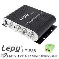 Lepy – amplificateur de voiture LP 838, 12V, Hi Fi, 2.1, Radio, CD, MP3, MP4, stéréo, ampli, haut parleurs de basse, pour voiture, maison 