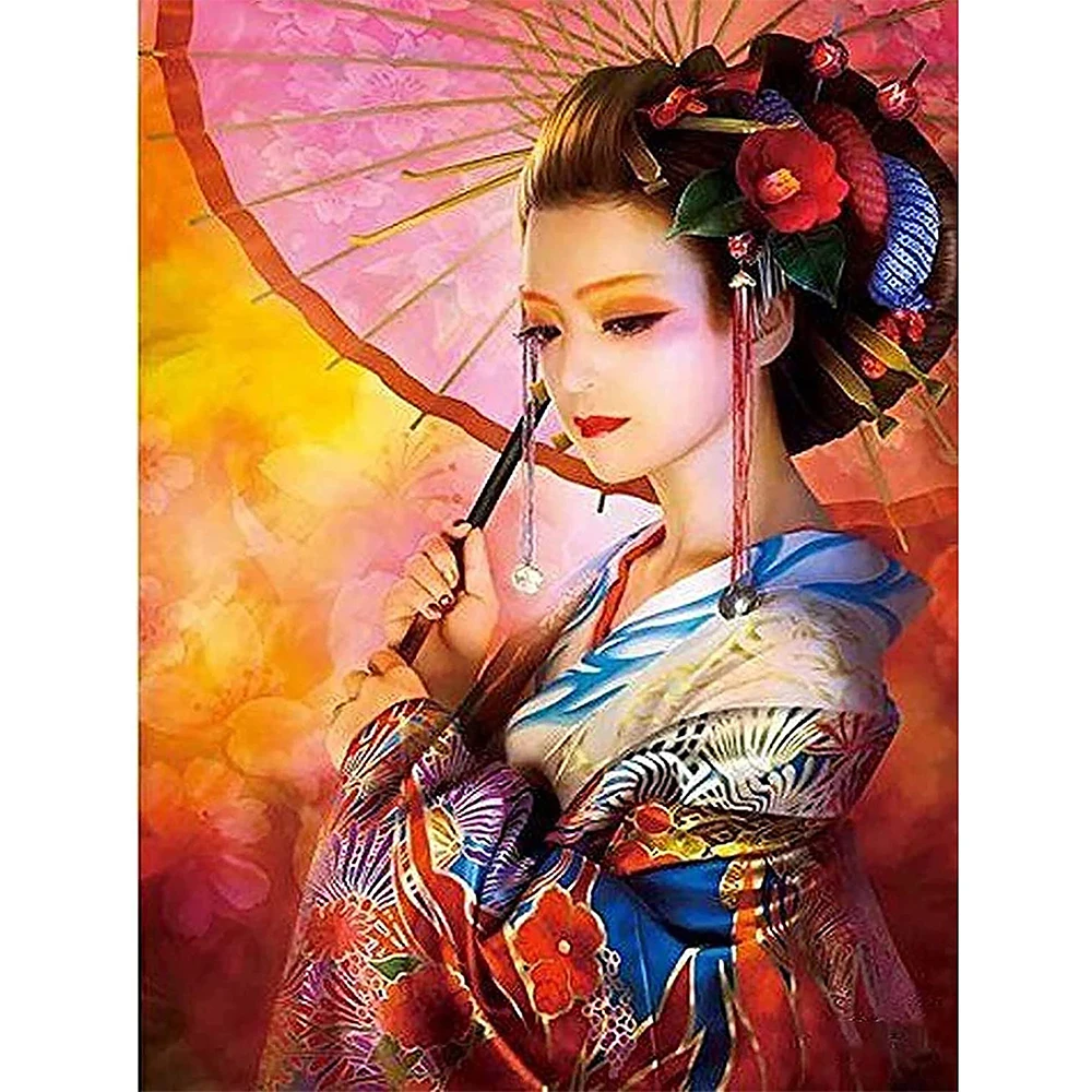 

Portrait Japanese Beauty Girl 14CT Cross Stitch Embroidery Set Knitting Handmade Handicraft Hobby Different Counted For Adults