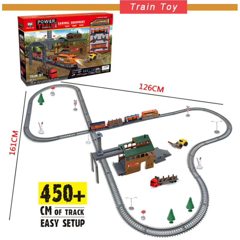 New Electric Train Children's Railway Set Model Train Toy For Kids Electric Rc Trains Set Railway Trains Toy Rails For Children