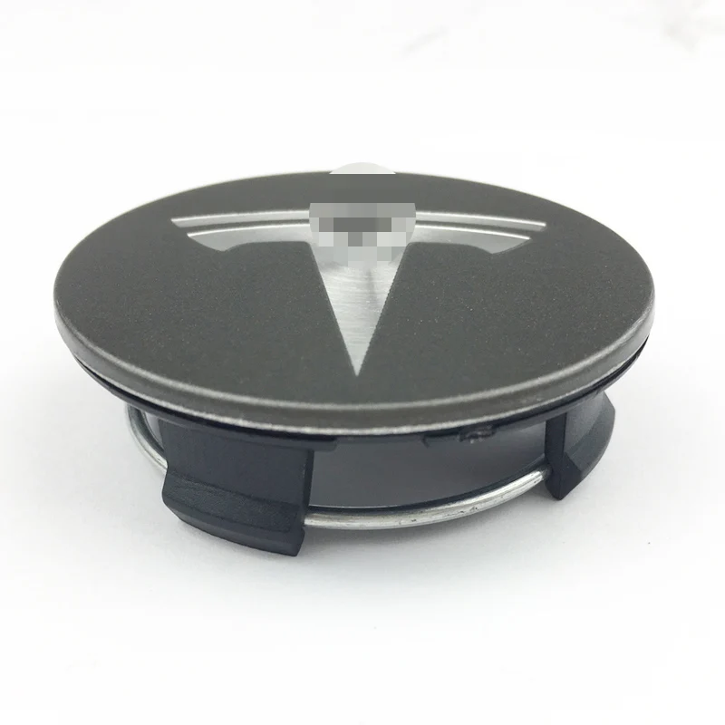 4 шт. автомобильные Колпаки Ступицы Колеса заглушка автомобильного колпака эмблема, логотип, значок для Tesla модель S X 3 аксессуары для автомобиля из нержавеющей стали - Цвет: Серый