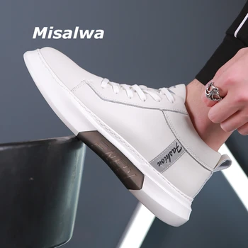 

Misalwa Luxury Brand 2020 New Men Sneakers White Cow Split Leather Casual Shoes Spring Summer Loafers Young Boy Soft Shoes